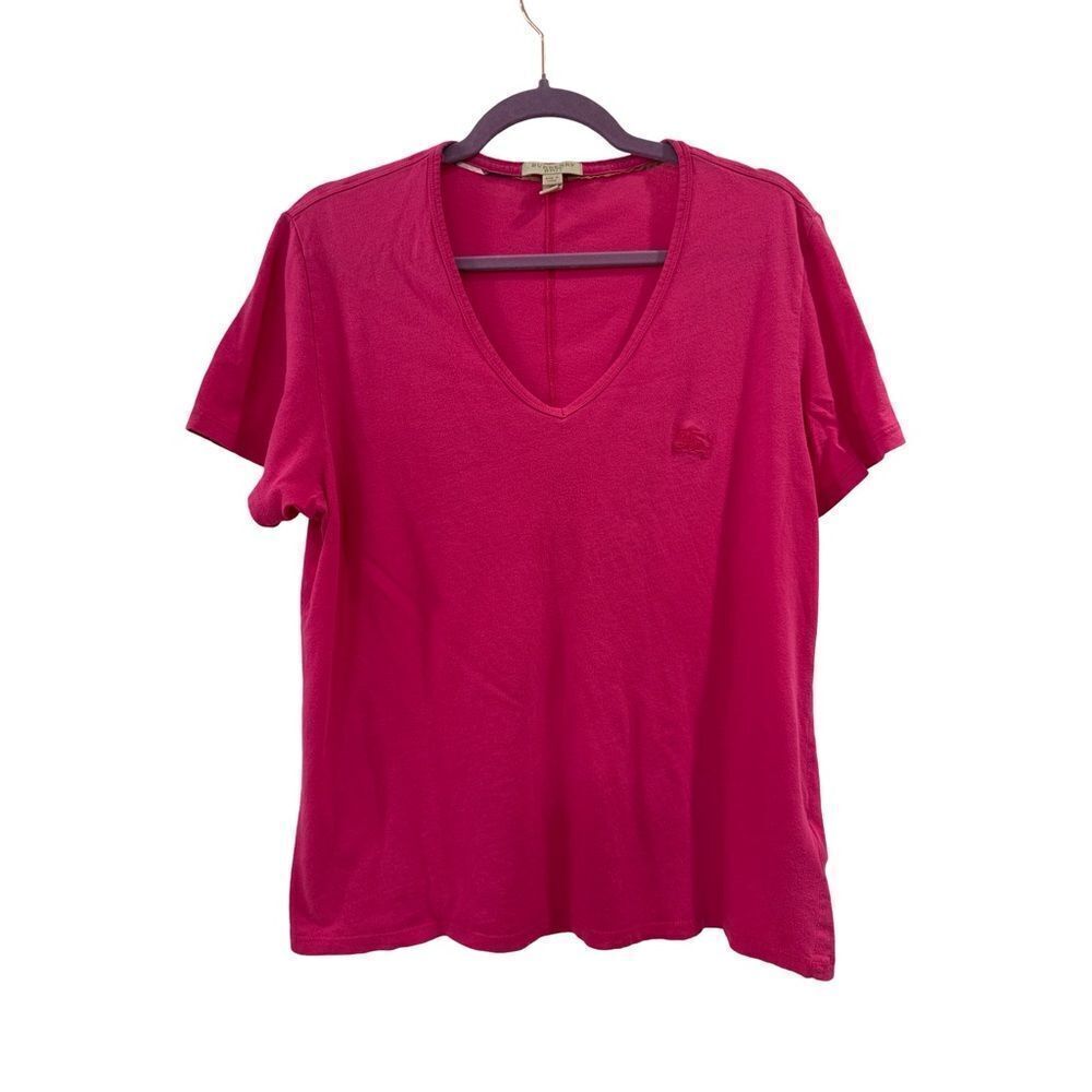 Burberry Deep Pink V-Neck Tee